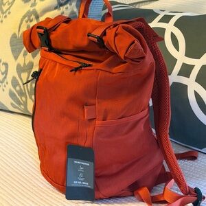 Red Roll-Top Backpack for Men - Lightweight Everyday Pack